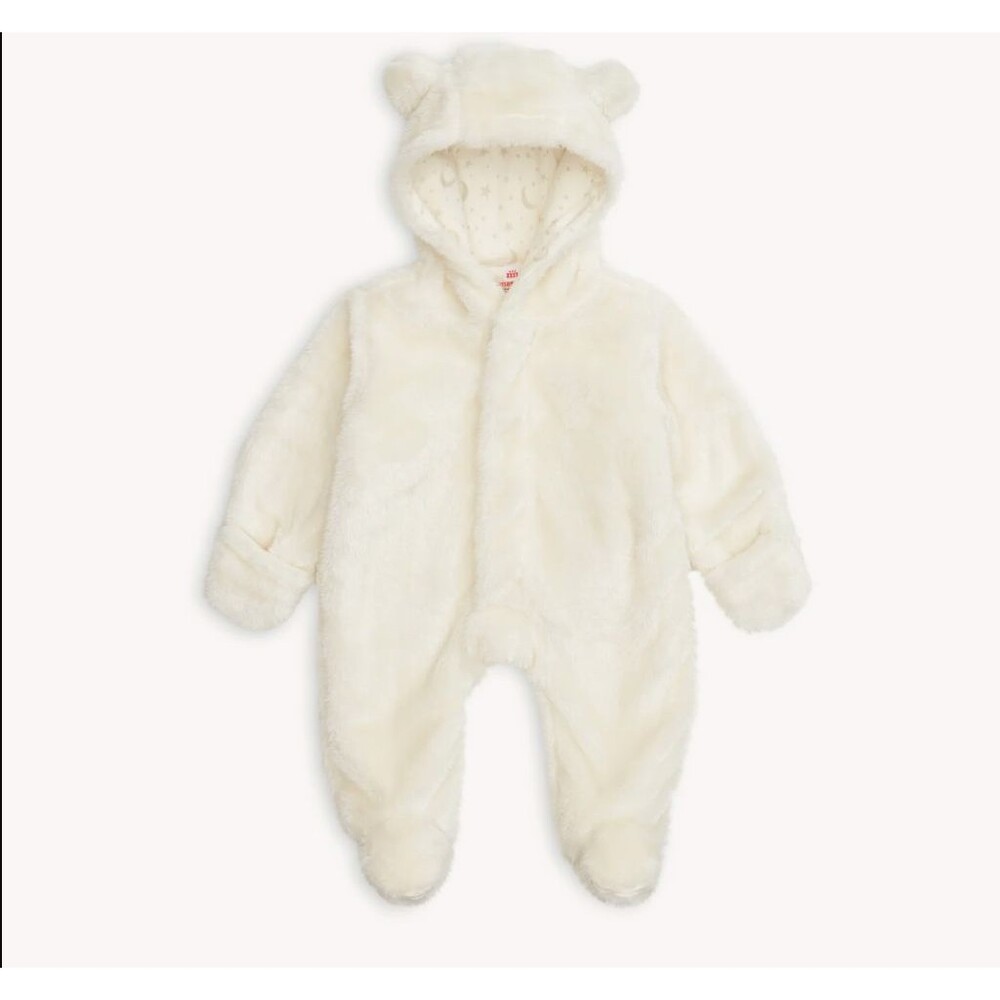 Magnetic Me 0-3M Cream Fleece Magnet Bunting Bear Footie Cozy Soft Baby Shower